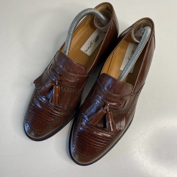 Mezlan Mens Genuine Lizard Handmade brown Kilties Tassel Shoes 8 main image 7